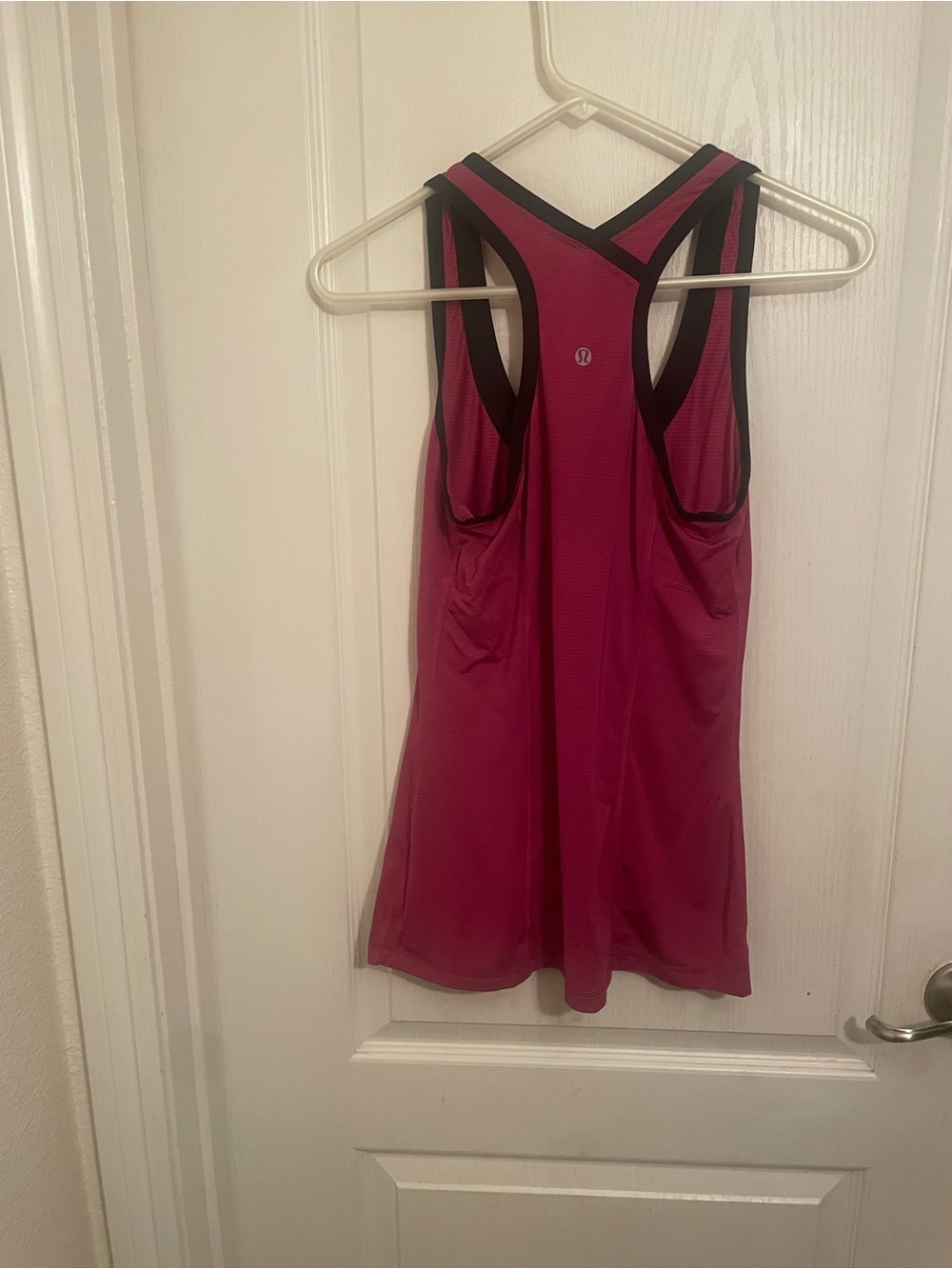 lululemon athletica Pink Racerback Tank with Black Trim -size 6